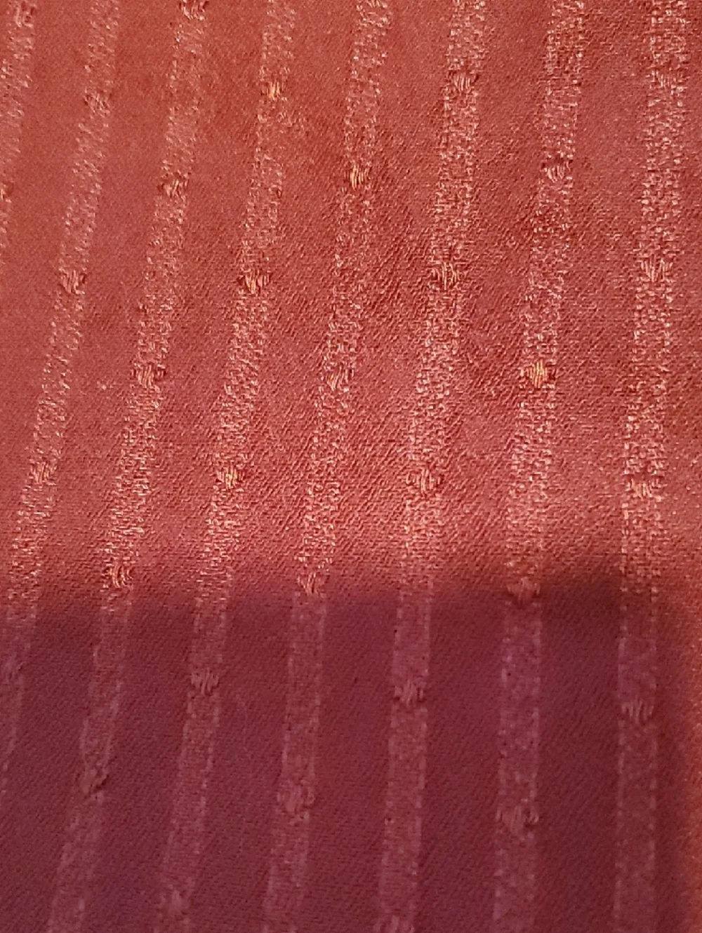 Red Textured Stripe Curtain Panel - Unbranded